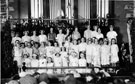 Hatfield House Lane Primitive Methodists' May Queen and retinue at Victoria Hall