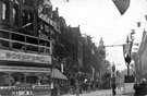 View: s03288 Fargate decorated for royal visit of King Edward VII and Queen Alexandra, from High Street