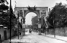 View: s03330 Decorative arch on Glossop Road to celebrate the royal visit of King Edward VII and Queen Alexandra