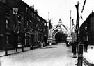 View: s03351 Decorative arch on Fitzwilliam Street to celebrate the royal visit of King Edward VII and Queen Alexandra