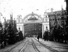 View: s03352 Royal visit of King Edward VII and Queen Alexandra. Decorative arch on Lady's Bridge