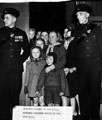 Children waiting for the arrival of Princess Margaret