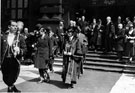 View: s03503 Royal visit of Edward, Prince of Wales, leaving the Town Hall with Lord Mayor, William Carter Fenton