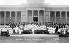 Chorus of Sheffield Musical Union outside Mappin Art Gallery, Weston Park