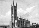 St. Mary's Church, Bramall Lane. Consecrated 21st June, 1830, costing ú12,649, on a site given by Henry, 13th Duke of Norfolk. Clough Place in background, right