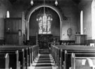 Interior of The Ascension Church, Oughtibridge, before installation of panelling in the Sanctuary in 1915