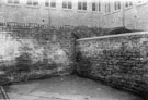 Court No. 2, Bethel Walk, at rear of Bethel Primitive Methodist Chapel, Cambridge Street, showing path leading from Chapel Keeper's house to Preacher's Vestry, before demolition to build present schools. Brook Bros., Albert Works in background