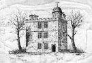 Sketch of The Turret Lodge at Sheffield Manor House, off Manor lanr