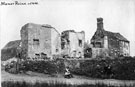 South view of ruins of Sheffield Manor House, Manor Lane, showing the Great Kitchen Tower, left. Ruins on right have been converted into cottages