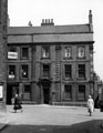 Broadbent House, also known as 'The Old Banker's House', No. 3 Hartshead, Figtree Lane, right, St. Peter's Close under arch