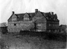 Woodthorpe Hall, Holmesfield. An L Shaped house with three gables on the South front. For many years a working farm. Former home of Mr and Mrs Shepley who restored the house and saved it from dereliction.