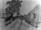 Mawfa Lane looking towards Oak Cottages. Farm buildings on right belong to Hemsworth Farm