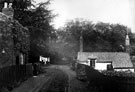 Cottages in Tinsley Park Wood. Situated on a track leading to an old shaft. South of the two reservoirs, north of Attercliffe Cemetery