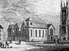 St. George's School, junction of Beet Street and Broad Lane. St. George's Church, right