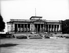 Mappin Art Gallery in Weston Park. Built in the Greek Ionic style, from designs by Flockton and Gibbs, architects. Opened July 27th, 1887 by Sir Frederick T. Mappin