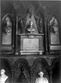 Memorials in the Choir of Sheffield Cathedral, Bust of Rev. James Wilkinson, centre top, the first work executed in marble by Francis Chantrey