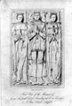 Engraving of the Effigy of George, 4th Earl of Shrewsbury and his 2 Countesses, Sheffield Cathedral