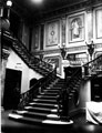 The Grand Staircase at Endcliffe Hall. The wrought iron balusters and mahogany handrails were made at John Jebson Smith's Roscoe Works. Note the half-round top doors at each side of the staircase. These led to the domestic quarters, 'below stairs'