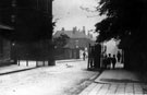 Lodge and gates to Broom Hall, photographed from Broomhall Road and looking towards Broomhall Street, Wharncliffe Road, left and Broomhall Place, right