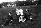 View: s08993 E.H. Collinson in pram, his sister Hilda in front, with his mother and Uncle Walter in Graves Park