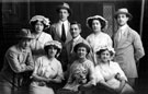 Unidentified group of young people, includes Beatrice Beard