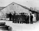 Group at Oughtibridge Toll Bar, Henry James, joiner and wheelwright, Langsett Road South and corner of Cockshutts Lane