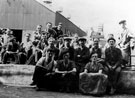 View: s09418 Group of men outside Laycock Engineering Ltd., Victoria Works, Archer Road