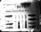 Boys Pocket Knives, Sample Page from Trade Catalogue, manufacturers unknown