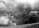 Elevated view of Forge Dam and Old Forge and Workshops (also known as Whiteley Wood Forge), Whiteley Woods