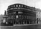 Wilson Peck Ltd., Beethoven House, Music Warehouse, Nos, 66, 68 and 70, Leopold Street, photographed from Town Hall Square, Queen Victoria Monument, left