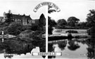 Postcard depicting views of Sheffield, Whirlow Brook Park and Weston Park