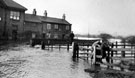 Flooding at Beighton, former Railway Inn and home of 'Steamboat Bill' (Bill Ryder), Rotherham Road