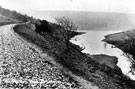 Howden Reservoir, showing the Derwent Valley Water Board's road to Slippery Stones