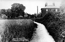 Footpath from Matthews Lane to Norton Lane. Spring House, Norton Lane, right