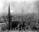 View: s11485 Elevated view of City Centre, showing Victoria Hall, Norfolk Street and St. Marie's RC Church, Norfolk Row