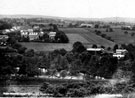 General view from Bradway Bank, showing houses off Devonshire Road. Brinkburn Grange and former dam belonging to Bradway Mill in foreground