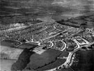 Aerial view - Longley Estate showing Sheffield Corporation Moonshine Reservoir, Moonshine Lane, Herries Road, Southey Green Council School(left) Longley Park (right), Longley North Council School and area to become Parson Cross estate (top of picture