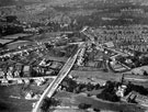 Aerial view - Ecclesall looking towards Greystones including, (left-right) Hoober Road, Ecclesall Road South and Holmwood in foreground, Knowle Lane, Millhouses Lane, Woodholm Road and Silverdale Crescent, centre, All Saints' Church can be seen in di