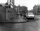 View: s13311 Barkers Pool looking towards Cambridge Street (note Nos. 2 - 4 The Albert public house on corner), during the construction of Cole Brothers