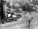 View: s13468 Elevated view of Bellhouse Road and Sicey Avenue showing shops and Firth Park United Methodist Church