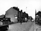 View: s14146 Demolition of buildings on Carver Street, Ball Lane on left, spire belongs to St. Matthew's Church