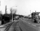 Ecclesall Road South, view northwards from Parkhead Road, Wheatsheaf Hotel, right, cottages on left now demolished