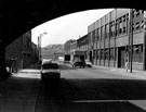 Henry Rossell and Co. Ltd., Waverley Works (right), Effingham Road taken from below the railway arch looking towards Effingam Street with Thos. W. Ward in the background