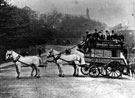 Springvale horse bus at Common Side, looking towards Howard Road and St. Joseph's Chapel belonging to St. Joseph's Home for Catholic Girls