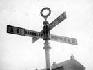 Direction Sign A61 Penistone Road pointing to Southey; Wadsley Bridge; Shiregreen and Wincobank