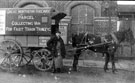 Great Northern Railway parcel collecting van outside Atterciffe Depot