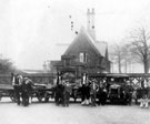 Horses and Carts of John Charles Warriner (Carter) at Norfolk Park, Granville Road Entrance, picture also shows the families first motor vehicle