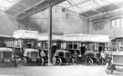 Shoreham Street Tram Depot showing the earliest Daimler buses operated by Sheffield Corporation