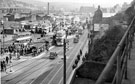 View: s15870 Elevated view of Pond Street bus station looking towards the Sheffield Midland railway station