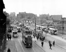 Elevated view of Pond Street Bus Station looking towards Flat Street and Pond Hill showing General Post Office (centre) and No. 19 Lyceum public house
